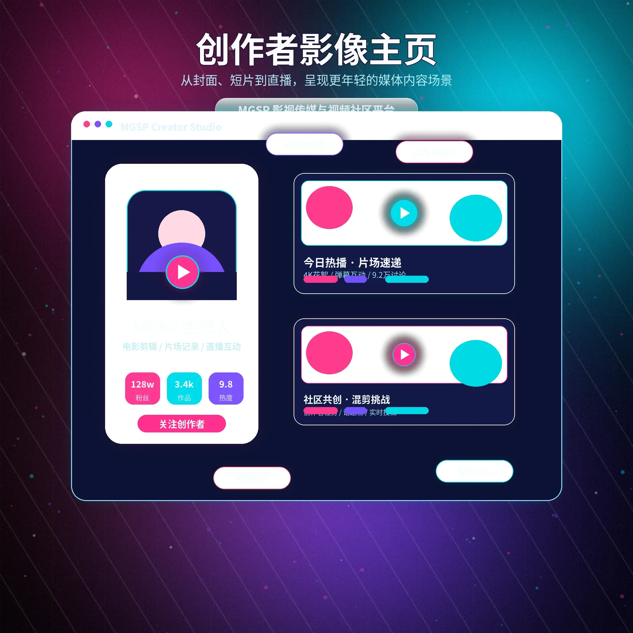 蘑菇视频影像动态频道APP展示